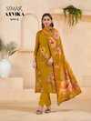 Anvika By Glossy Viscose Muslin Printed Dress Material Wholesale Market
